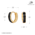 Damen Creolen mit elegantem schwarz-goldenem Design aus 925 Sterling Silber Shop Nory
