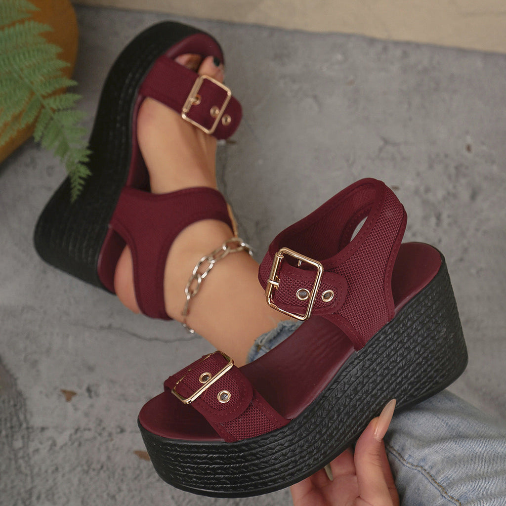 Damen Wedge-Sandalen mit rutschfestem Riemendesign und bequemem Fußbett Shopnory