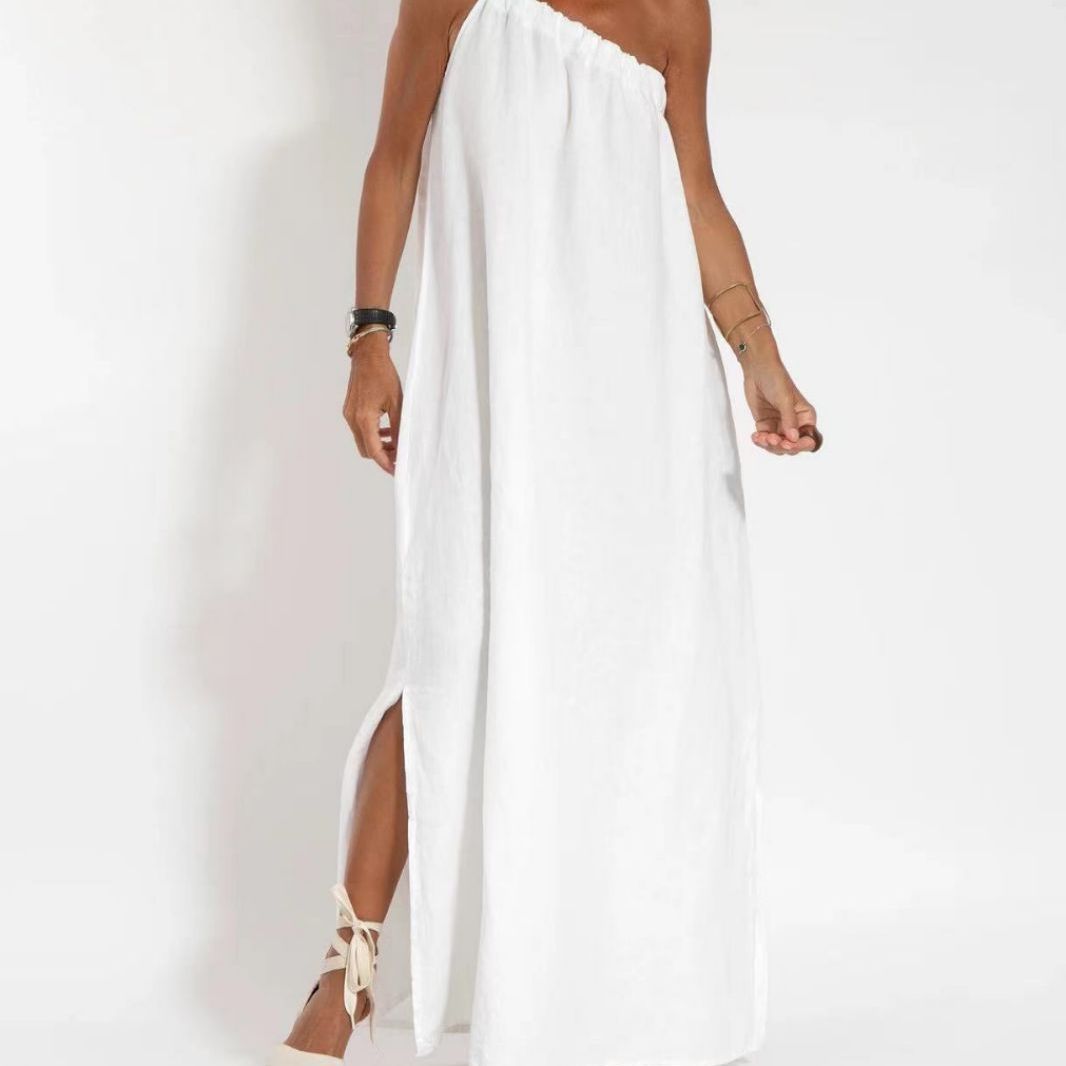Damen Maxikleid mit asymmetrischem Träger Shopnory
