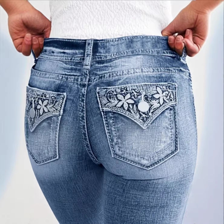 Damen Slim-Ankle-Jeans mit hohem Bund, sculptendem Stretch und dezenter Used‑Waschung Shop Nory