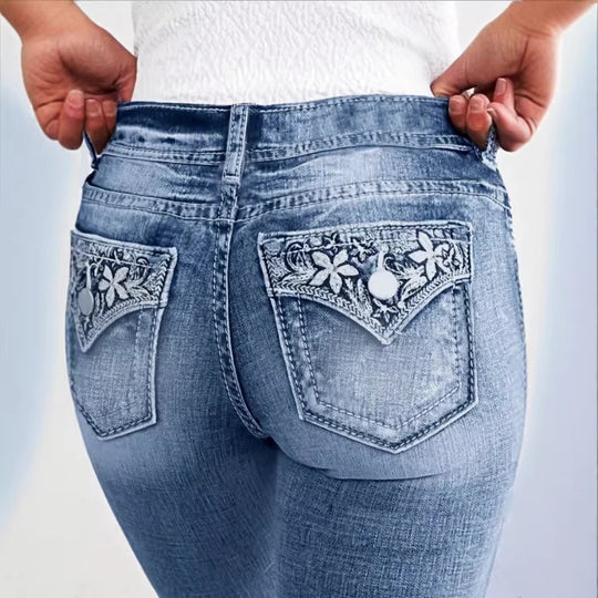 Damen Slim-Ankle-Jeans mit hohem Bund, sculptendem Stretch und dezenter Used‑Waschung Shop Nory