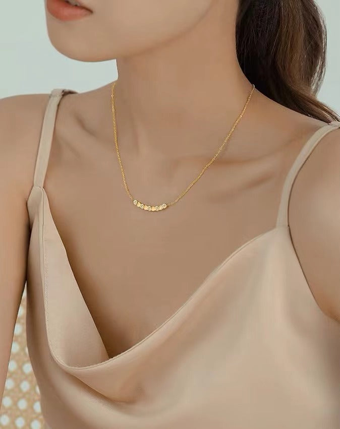 Damen hexagonale Perlenkette mit klaren Kristallen Shop Nory