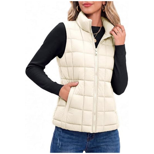 Damen Steppweste mit hohem Stehkragen und Reißverschluss Shop Nory