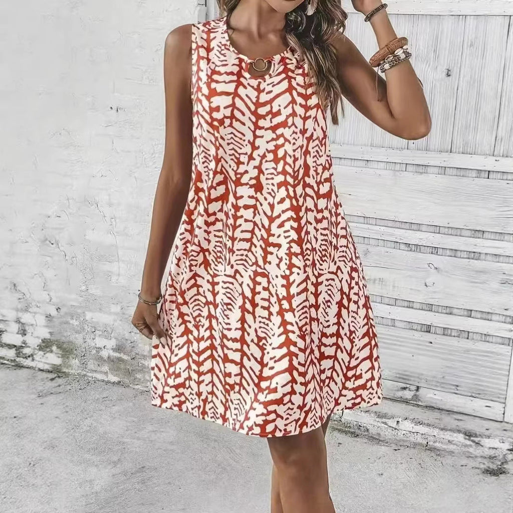 Damen Verspieltes Sommerkleid mit romantischem Schnitt und Schlüssel-Ausschnitt