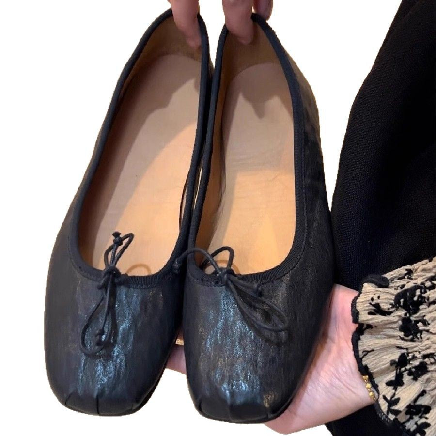 Damen Ballerinas mit quadratischer Zehenform und elegantem Riemenverschluss