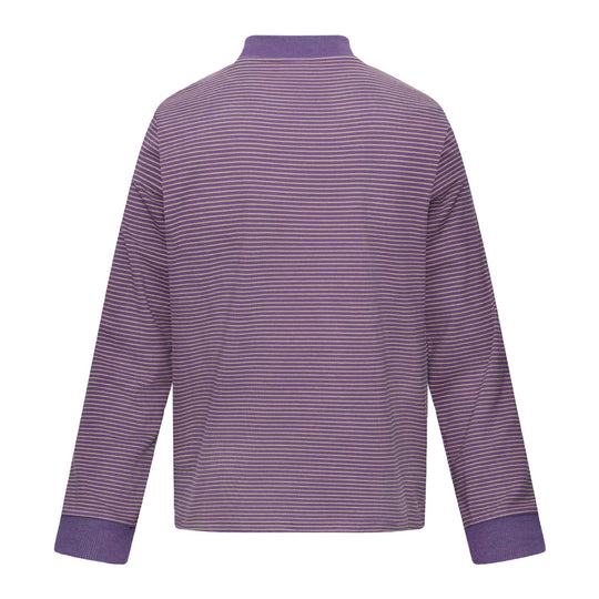 Unisex Gestreiftes Longsleeve mit Stehkragen, Oversize-Schnitt und Katzenprint Shop Nory