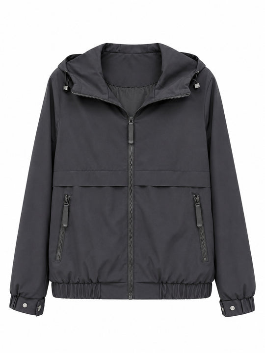 Damen Leichte Kapuzen‑Windjacke mit wasserabweisender Beschichtung, Reißverschluss und elastischem Saum Shop Nory