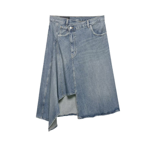 Damen Asymmetrischer Denim‑Wickelrock mit Einsätzen und Taschen Shop Nory
