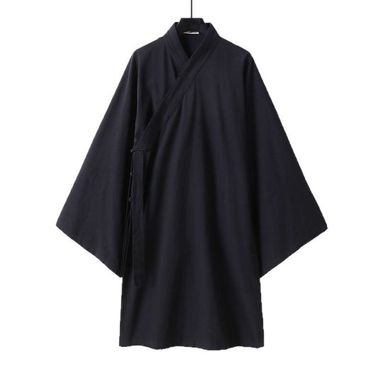 Unisex Oversize Kimono-Mantel mit weitem Ärmel und asymmetrischer Wickelvorderseite Shop Nory