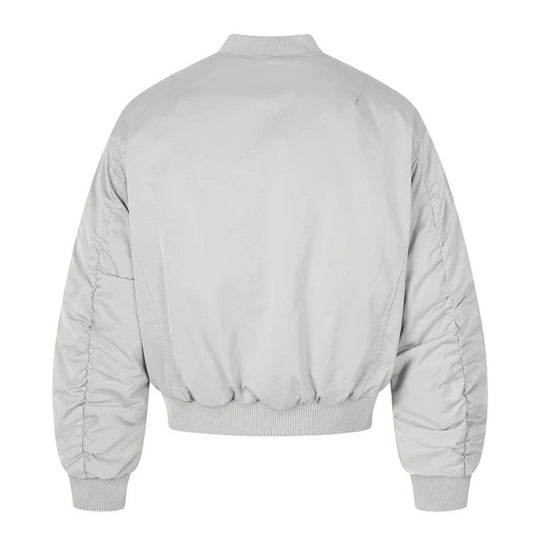 Herren kurze wattierte Bomberjacke mit breitem Gürteldetail und Rippbündchen Shop Nory