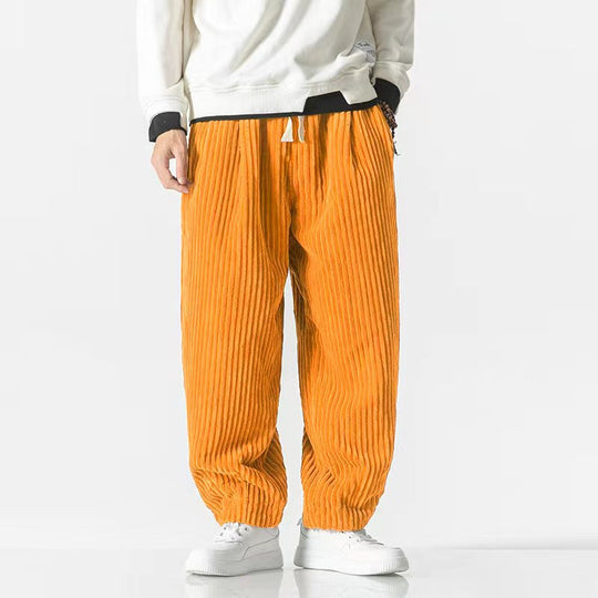 Herren Weit geschnittene Cord-Ballonhose mit Tunnelzugbund und breitem Rippenrelief Shop Nory