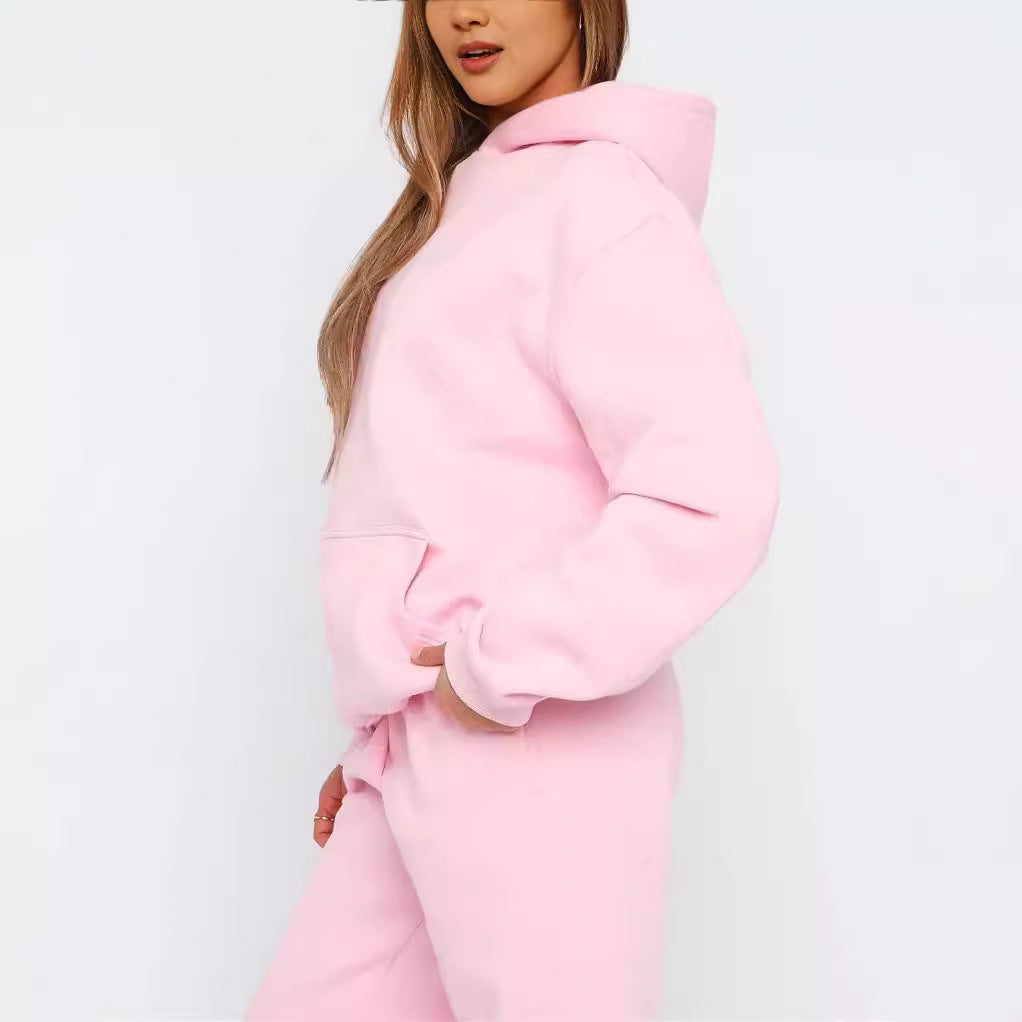 Damen nan oversized Kapuzen-Loungewear-Set mit Kängurutasche und elastischem Knöchelabschluss Shop Nory