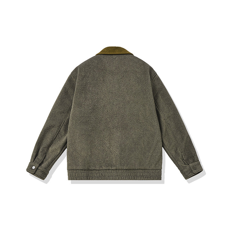 Herren Kurz geschnittener Fleece‑Blouson mit Cordkragen und Sicherheitsbrusttasche Shop Nory