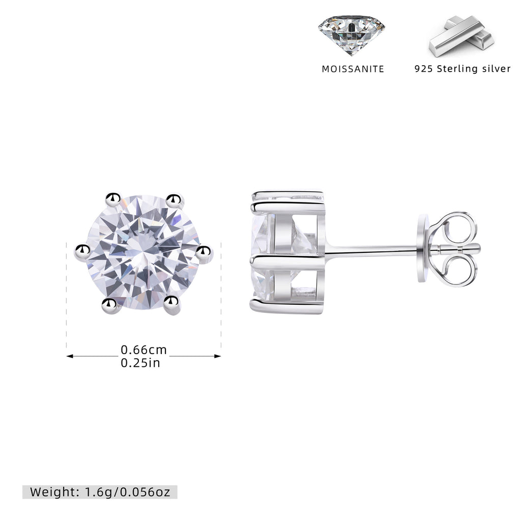Damen Moissanit Ohrstecker aus 925 Sterling Silber Shop Nory