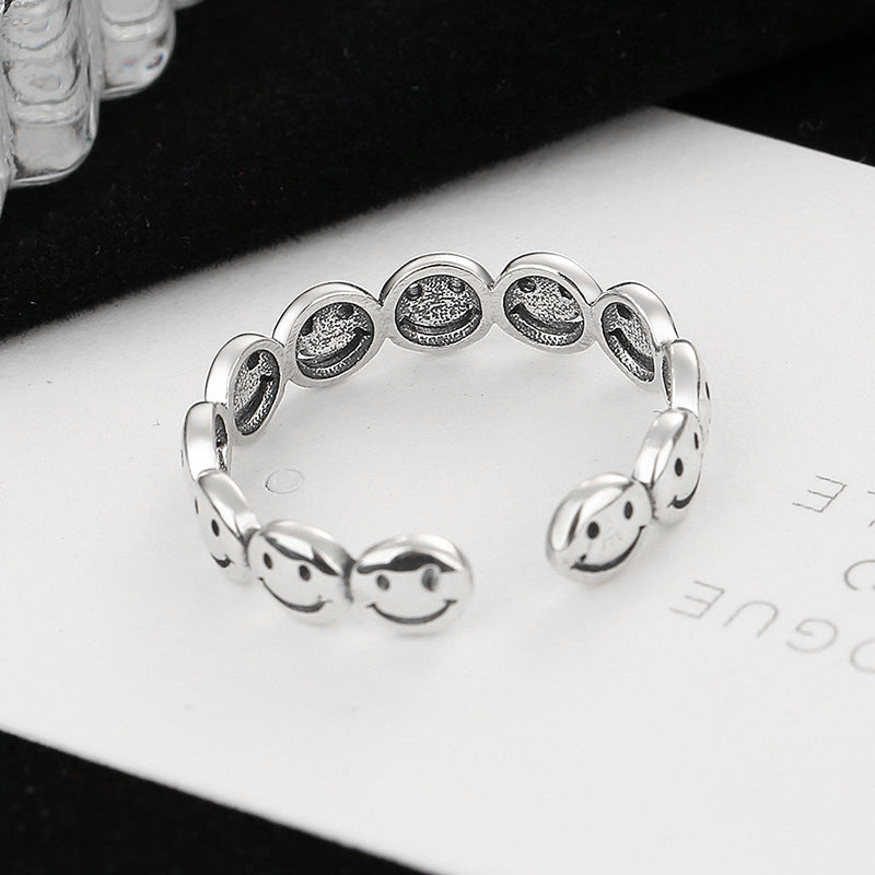 Damen Ring mit fröhlichem Smileymotiv Shop Nory