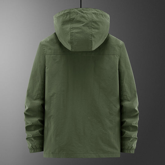 Herren Leichte Outdoor‑Fieldjacke mit Kapuze, vier aufgesetzten Taschen und verdecktem Reißverschluss Shop Nory