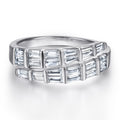 Damen eleganter Baguette-Ring mit funkelnden Zirkoniasteinen Shop Nory