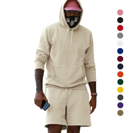 Herren Hoodie-Shorts-Set mit Kängurutasche