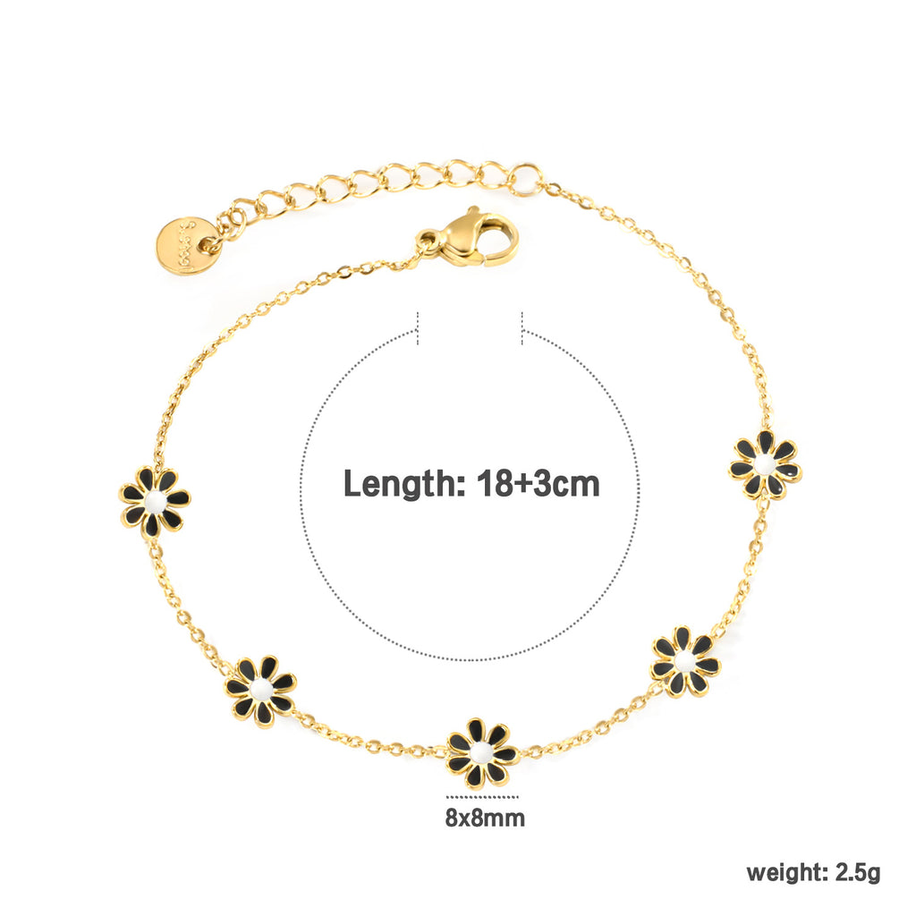 Damen Armband mit filigranen Blumenmotiven und verstellbarem Verschluss Shop Nory