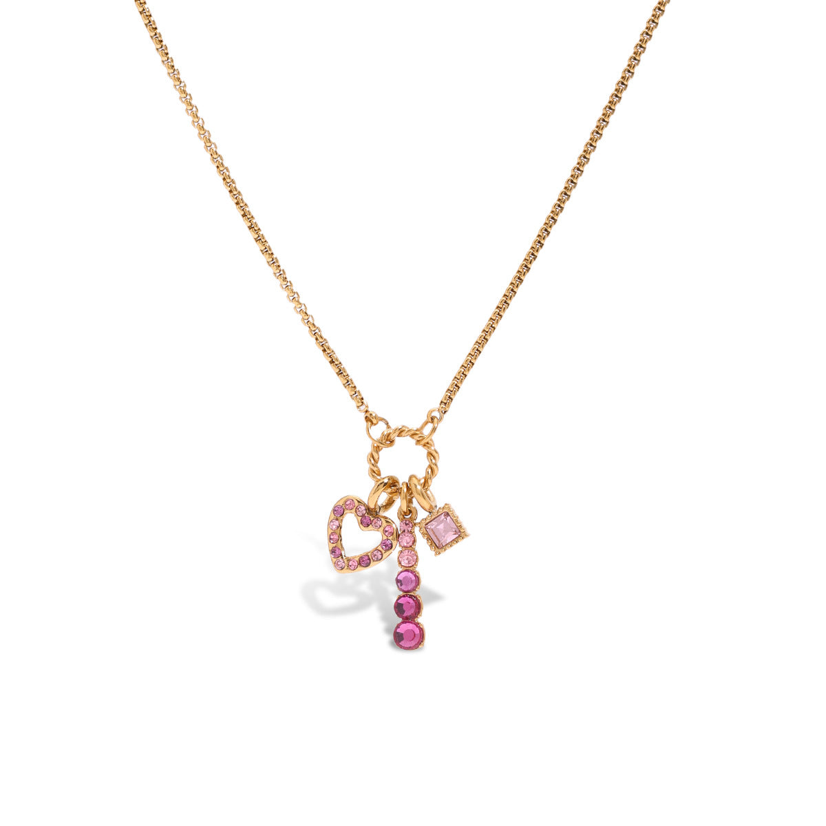 Damen Halskette mit herzförmigem Anhänger und funkelnden Kristallen Shop Nory