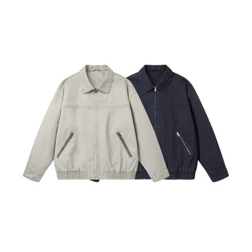 Herren Kurzblouson im Boxy‑Cut aus Canvas mit diagonalen Reißverschlusstaschen und elastischem Saum Shop Nory