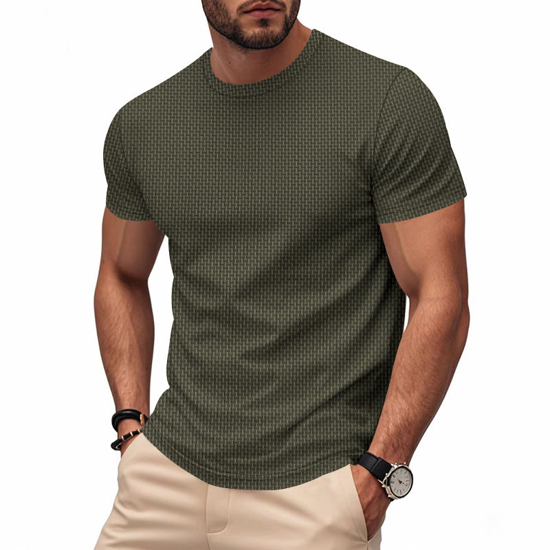 Herren Kurzarm T-Shirt mit strukturiertem Design und atmungsaktiver Baumwolle