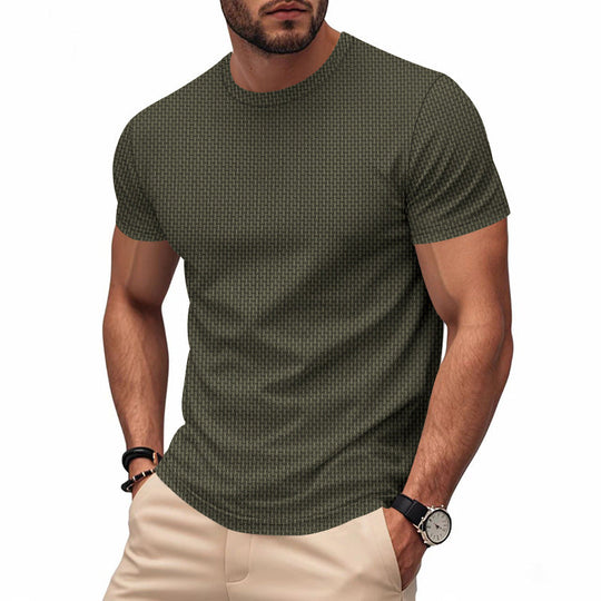 Herren Kurzarm T-Shirt mit strukturiertem Design und atmungsaktiver Baumwolle