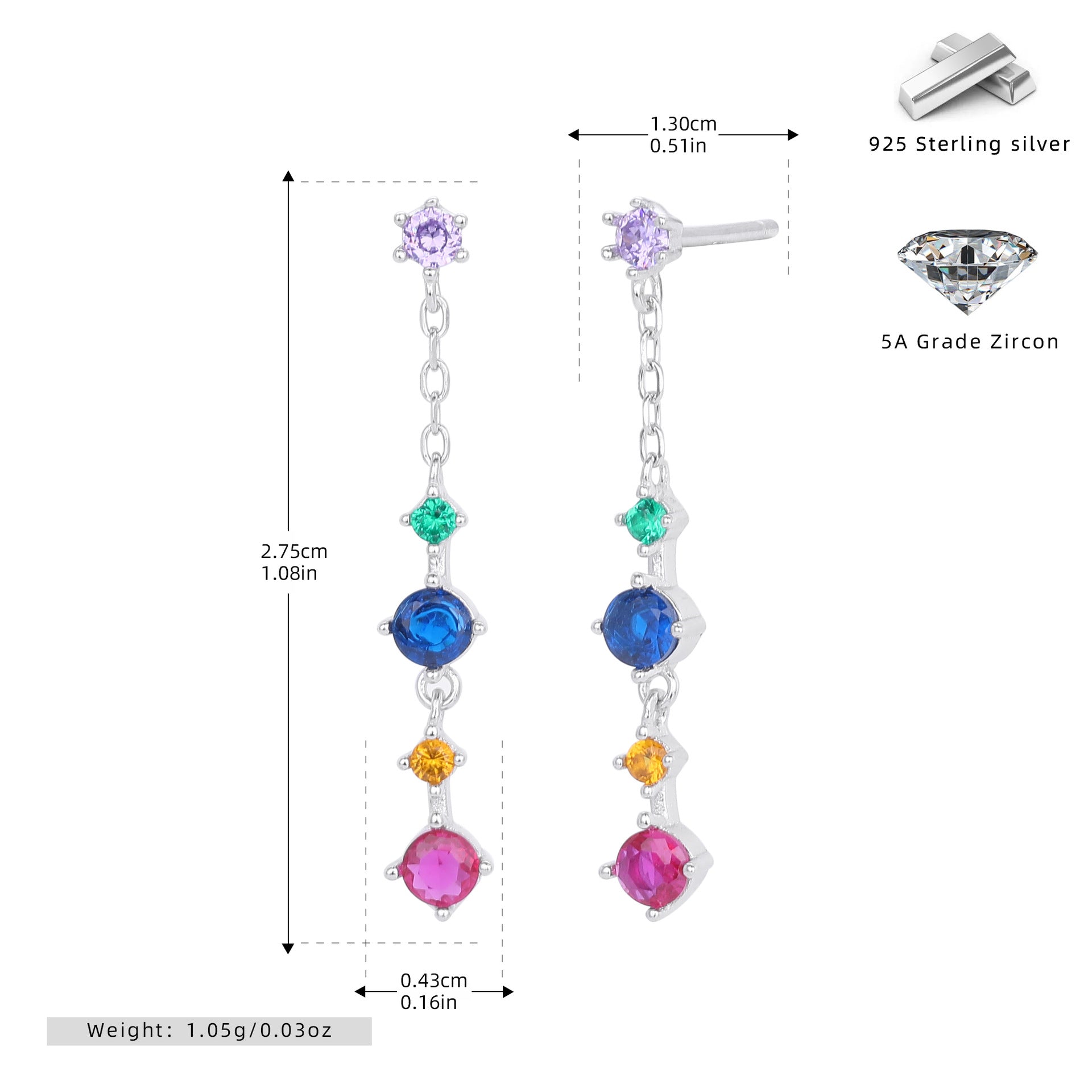 Damen Ohrhänger mit funkelnden Zirkon-Anhängern und elegantem Design Shop Nory
