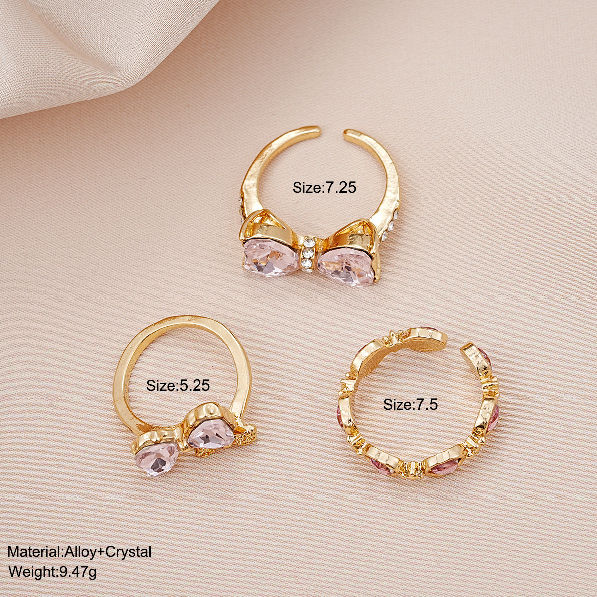 Damen Ring-Set mit kunstvollen Herzmotiven und funkelnden Zirkonia Shop Nory