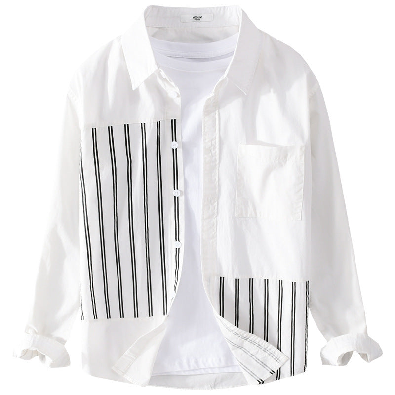 Damen Zweiteiliges Loungewear-Set mit Oversize-Hemd im Streifenpatch und elastischer Bund-Jogger Shop Nory
