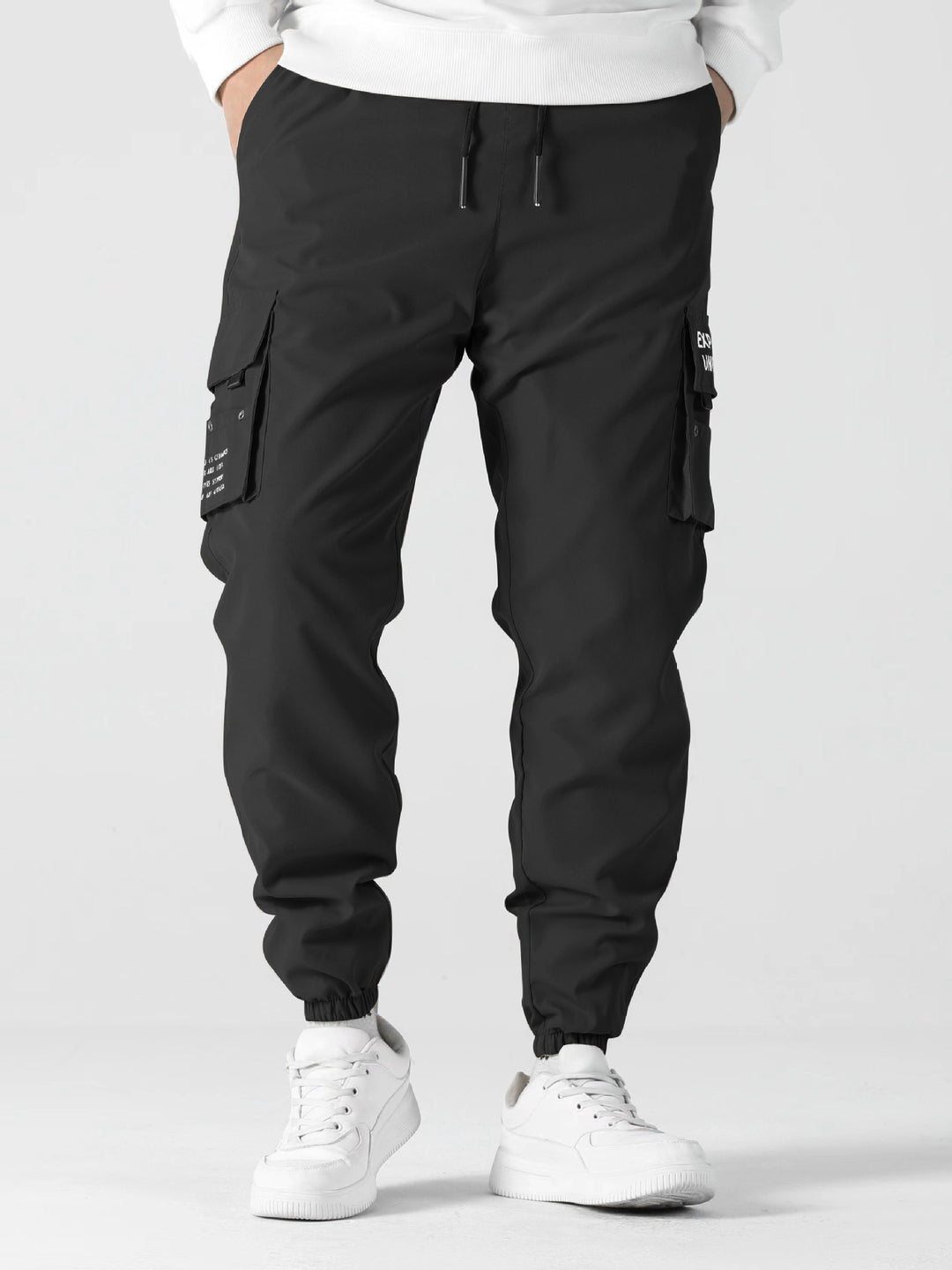 Herren Tapered Cargo-Jogginghose mit elastischem Bund, Multifachtaschen & Bündchen Shop Nory