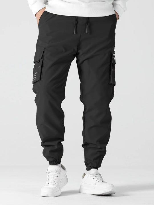 Herren Tapered Cargo-Jogginghose mit elastischem Bund, Multifachtaschen & Bündchen Shop Nory