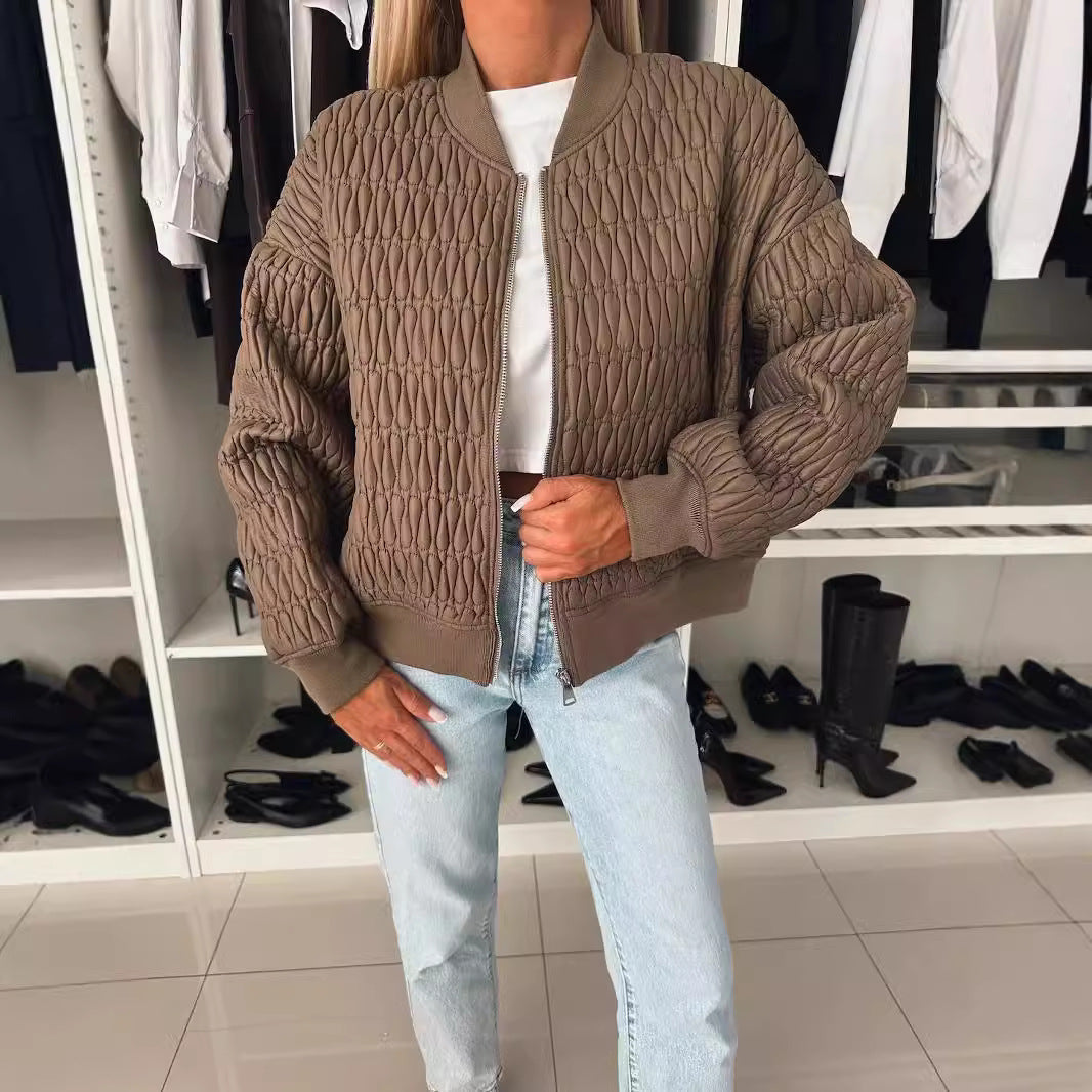 Damen elegante Steppjacke mit voluminösen Ärmeln