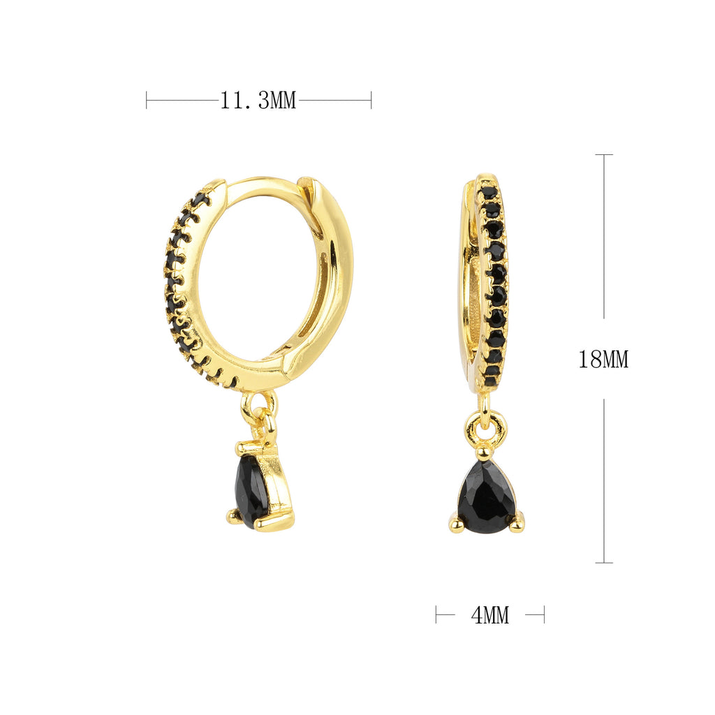 Damen Creolenohrringe mit funkelnden Aqua-Zirkon-Anhängern Shop Nory