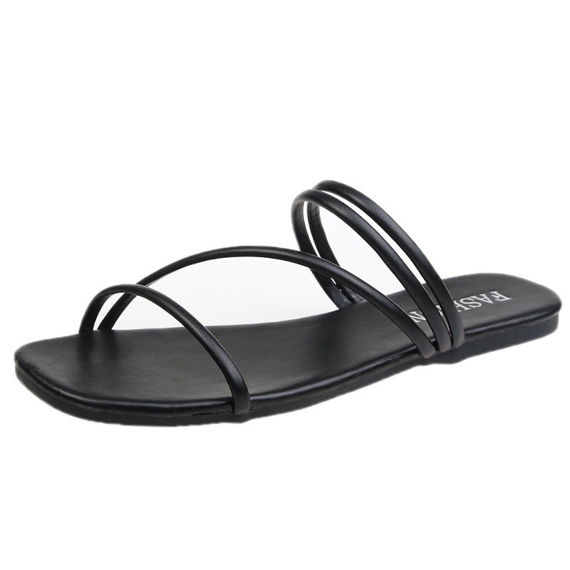 Damen trendige Minimalistische Riemchensandalen