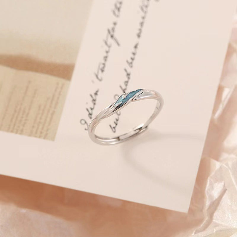 Damen Offener Ring mit kunstvoller Blattstruktur Shop Nory
