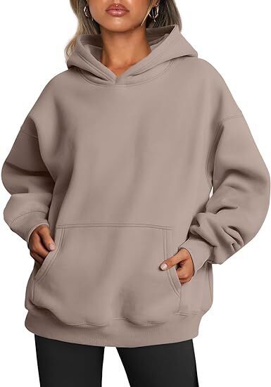 Damen nan Oversize Kapuzenpullover aus weicher Baumwollmischung mit Kängurutasche Shop Nory