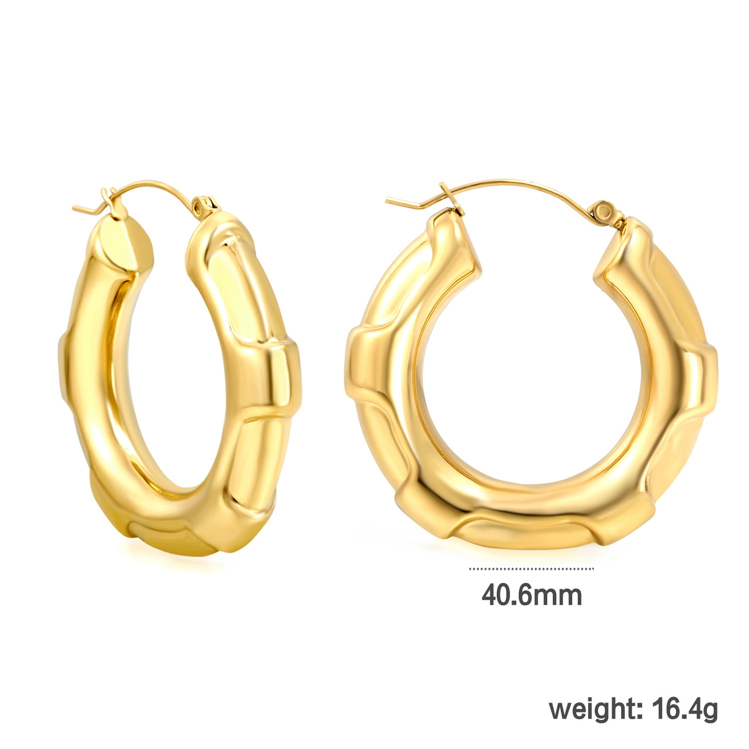 Damen Edelstahl Creolen mit innovativem Bambusdesign Shop Nory