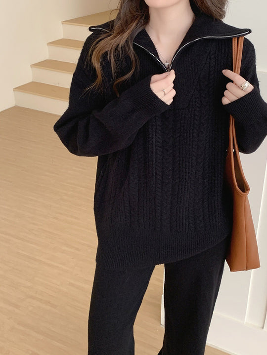 Damen Sportlicher Wollpullover mit hohem Kragen Shop Nory