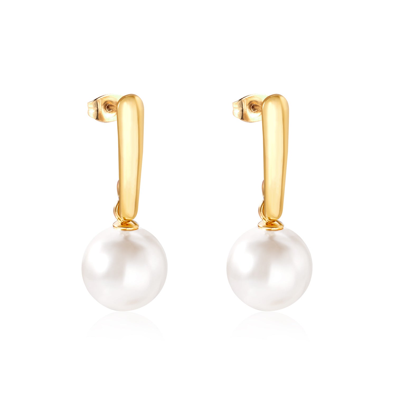 Damen Ohrhänger mit eleganter Goldbeschichtung und edler Perle Shop Nory