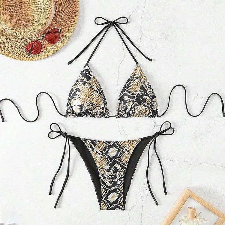 Damen Triangel-Bikini mit aufregendem Animal-Print