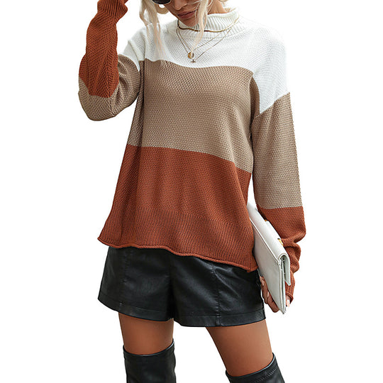 Damen Oversize Strickpullover mit hohem Rollkragen und strukturiertem Waffelstrick Shop Nory