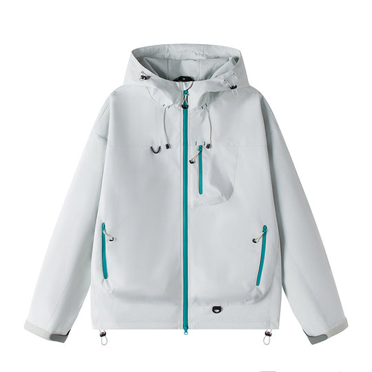 Herren Leichte Tech-Softshelljacke mit Kapuze, verstellbarem Saum und Kontrast-Reißverschlüssen Shop Nory