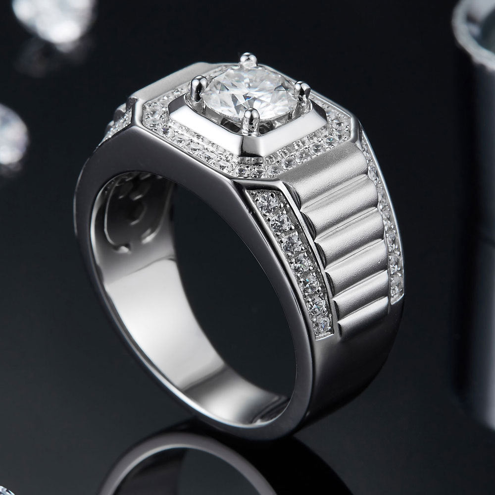 Damen eleganter Verlobungsring mit funkelndem Hauptstein und kunstvollem Design Shop Nory