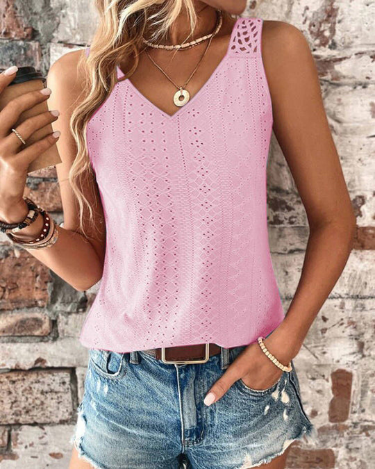 Damen luftiges Häkelshirt mit einzigartigem Rückendetail