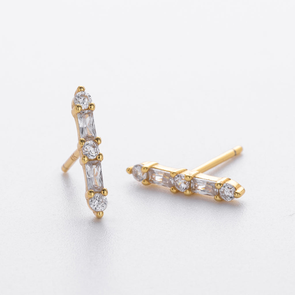 Damen Ohrstecker aus hochwertigem 925 Sterling Silber mit funkelnden Zirkonen Shop Nory