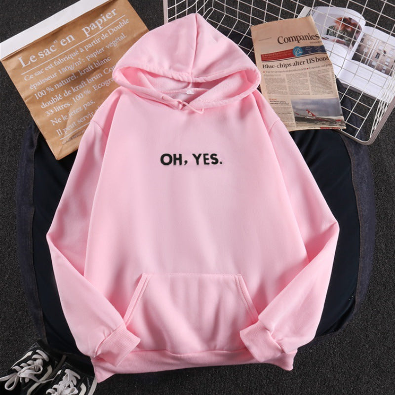Damen nan Kapuzenpullover mit weichem Innenfutter, Kängurutasche und dezentem Frontprint Shop Nory