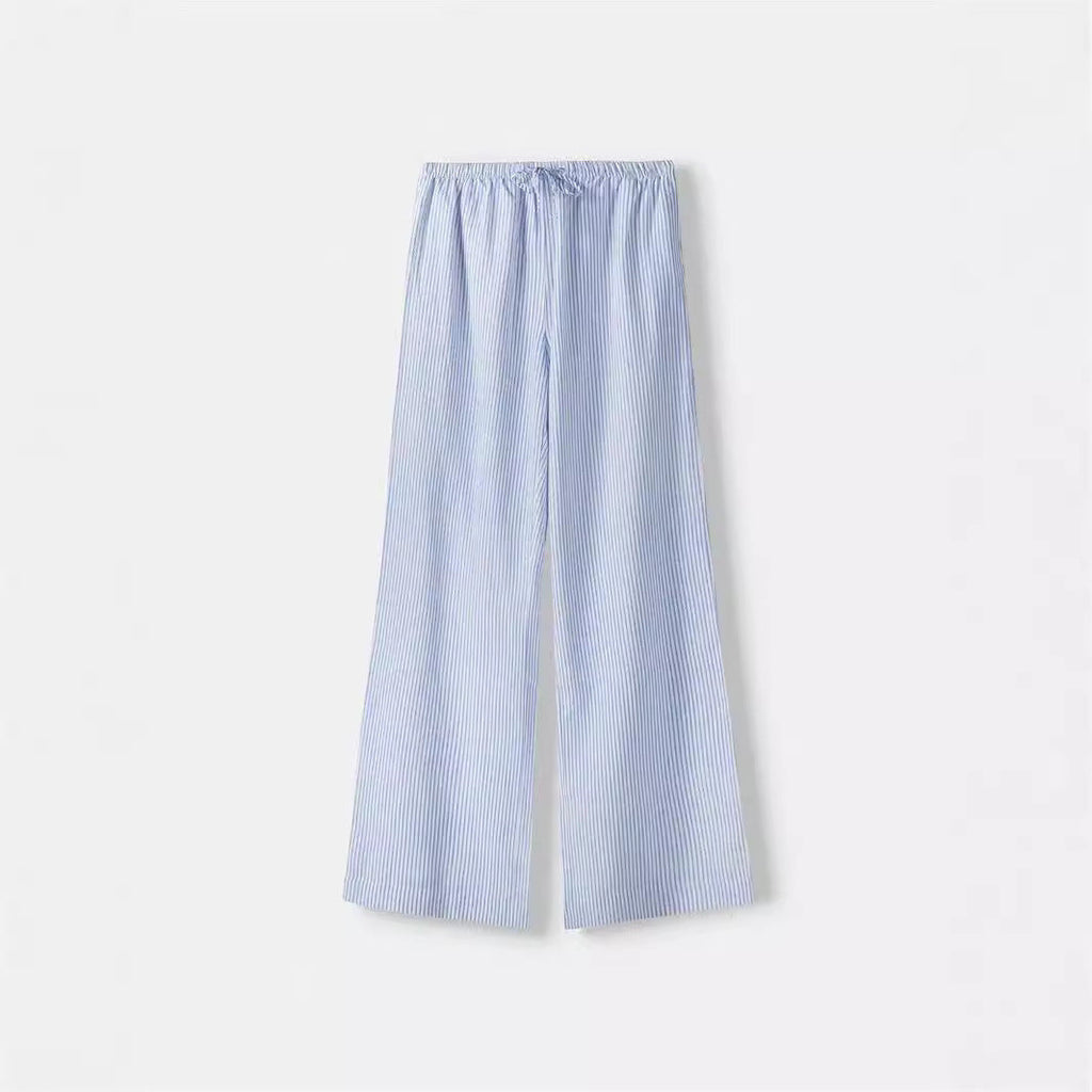 Damen Weite Sommerhose mit komfortablem Gummibund und Streifenmuster