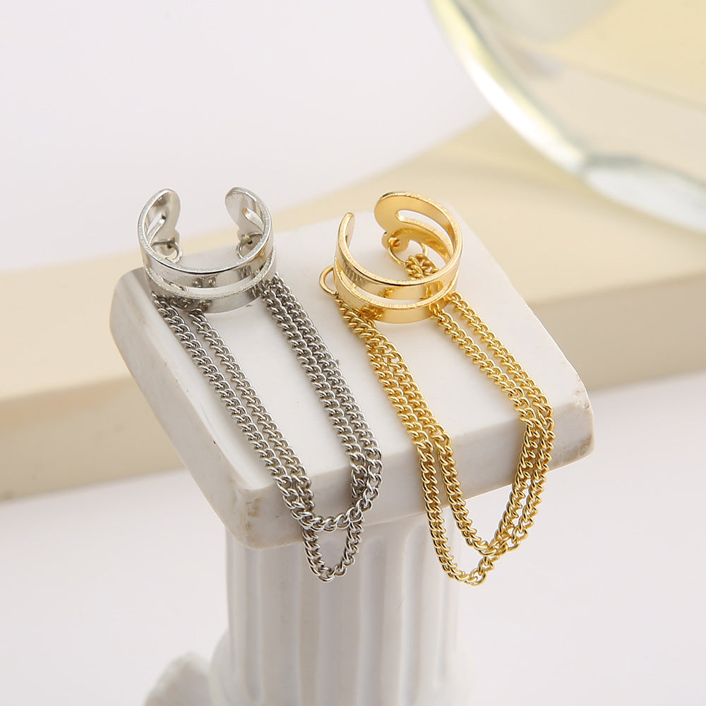 Damen Modeschmuck Ohrcuff mit elegantem Kettenakzent Shop Nory