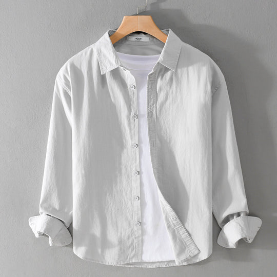 Herren Minimalistisches Leichtes Baumwoll-Überhemd im Relaxed-Look mit abgerundetem Saum Shop Nory